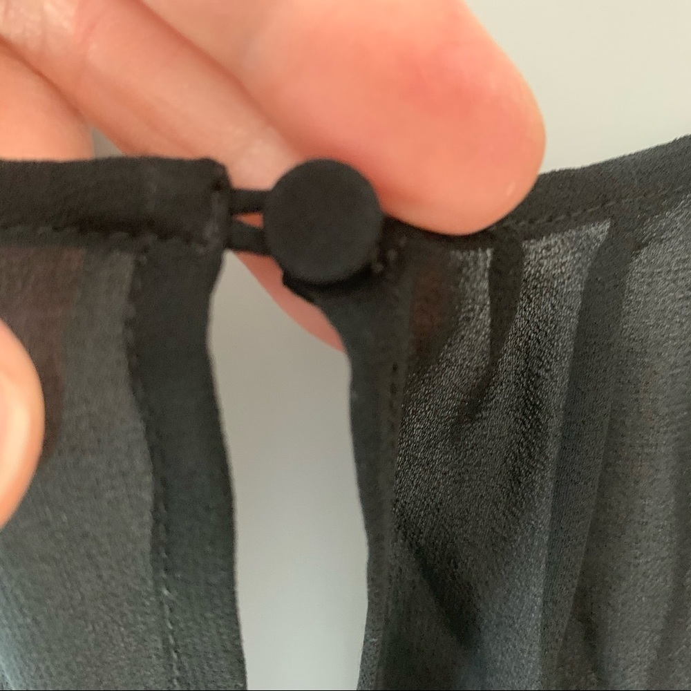 NWT H&M Sheer Sweetheart Neckline Little Black Dress Cocktail Party LBD Size 8 - Picture 9 of 16